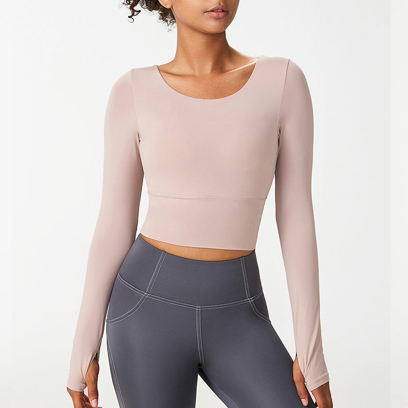 Nude Sports Top With Chest Pads