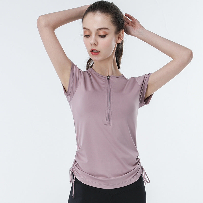 Tight drawstring sports top