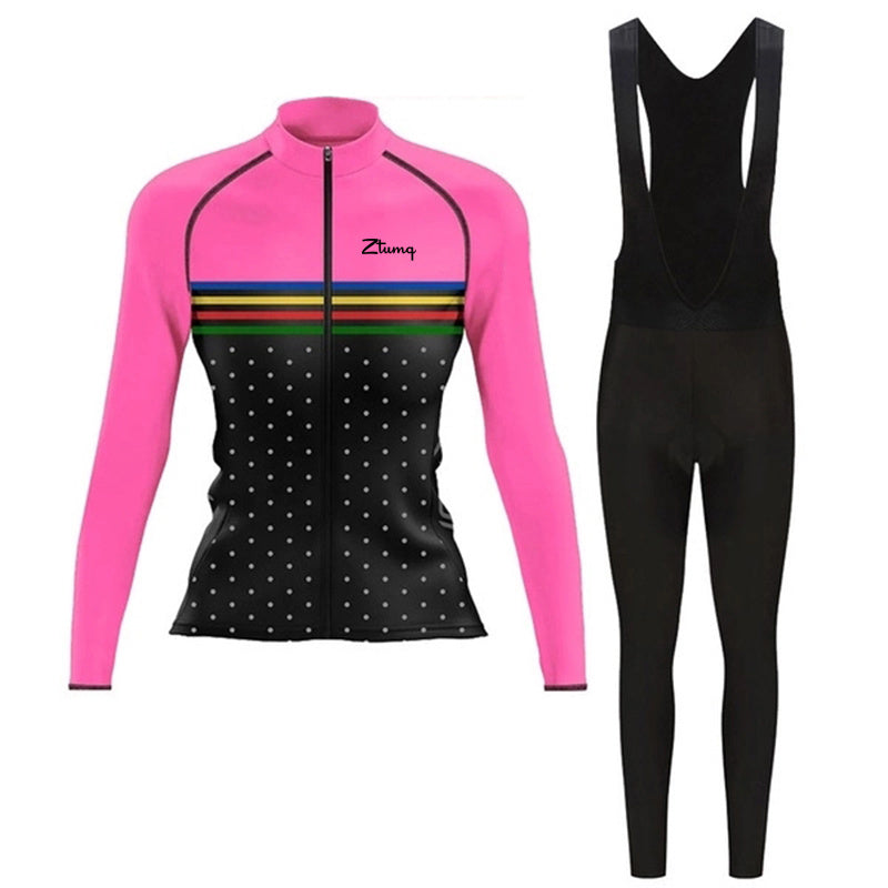 Long-sleeved Cycling Jersey And Bib, Running And Mountain Biking Sports Suit