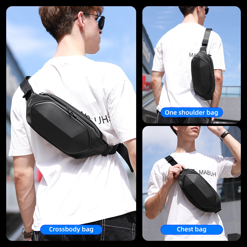 Riding Hard Shell Chest Bag Men'S Bag Casual Messenger Bag Fitness Sports Waist Bag