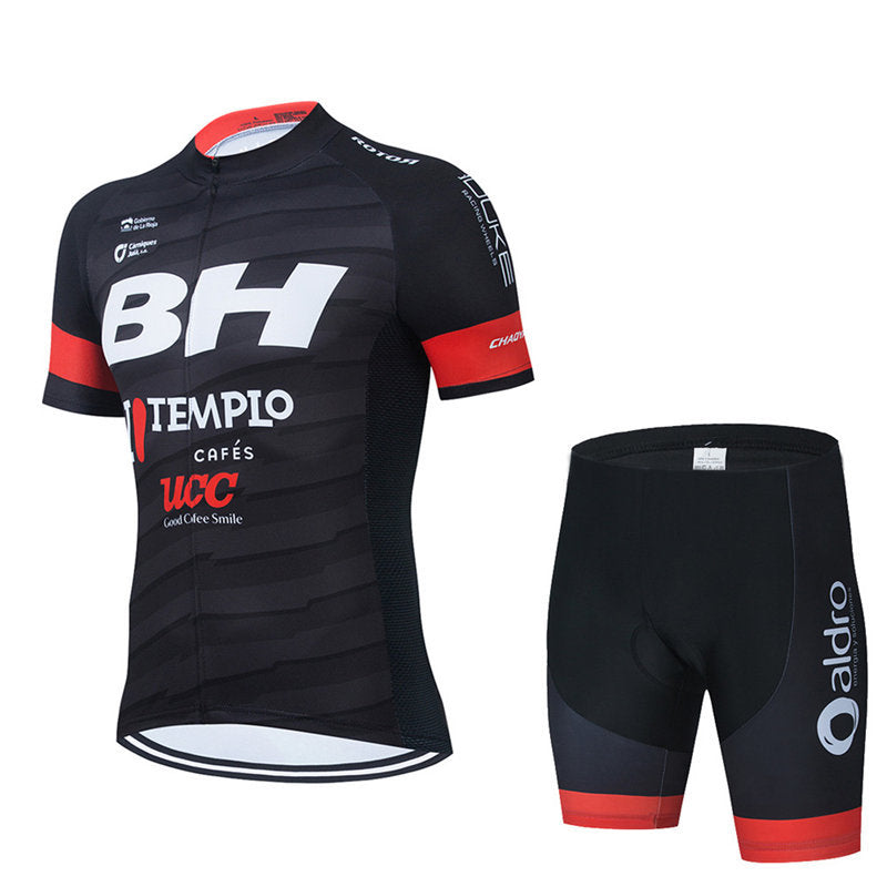 Men's Short Sleeve Cycling Jersey Bicycle Set 19D Pad