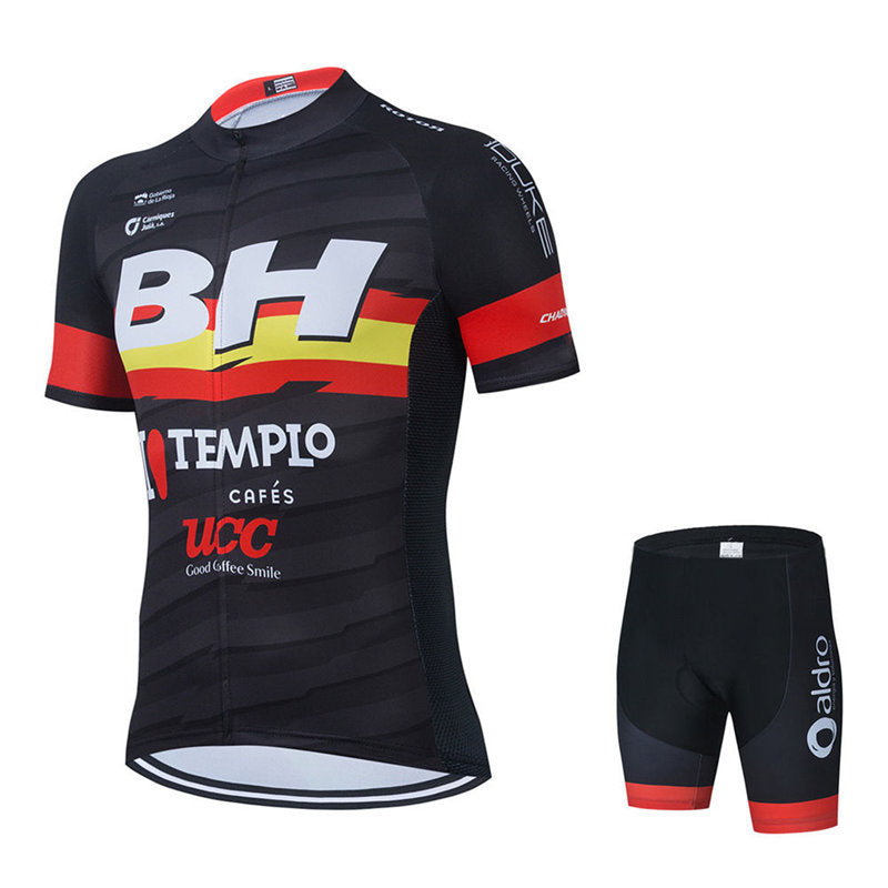 Men's Short Sleeve Cycling Jersey Bicycle Set 19D Pad