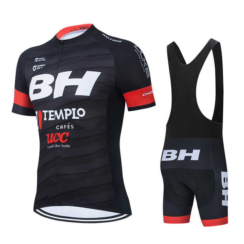 Men's Short Sleeve Cycling Jersey Bicycle Set 19D Pad