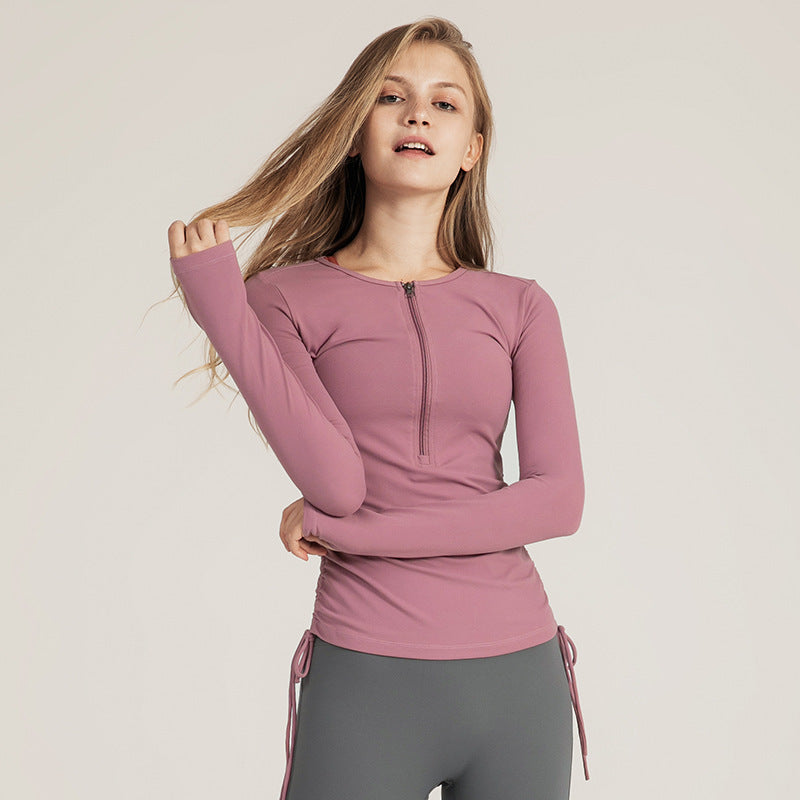 Lace-up sports top women autumn