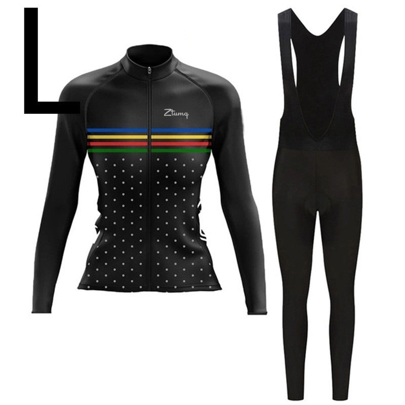 Long-sleeved Cycling Jersey And Bib, Running And Mountain Biking Sports Suit