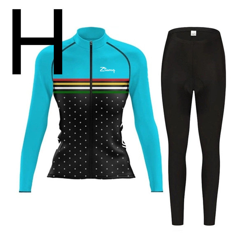 Long-sleeved Cycling Jersey And Bib, Running And Mountain Biking Sports Suit