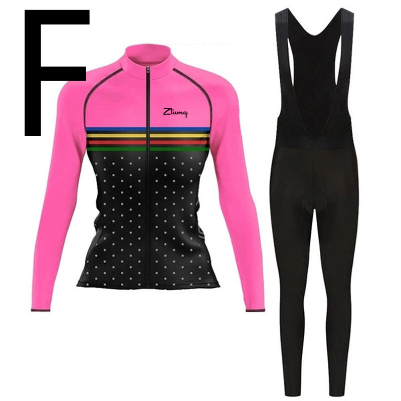 Long-sleeved Cycling Jersey And Bib, Running And Mountain Biking Sports Suit