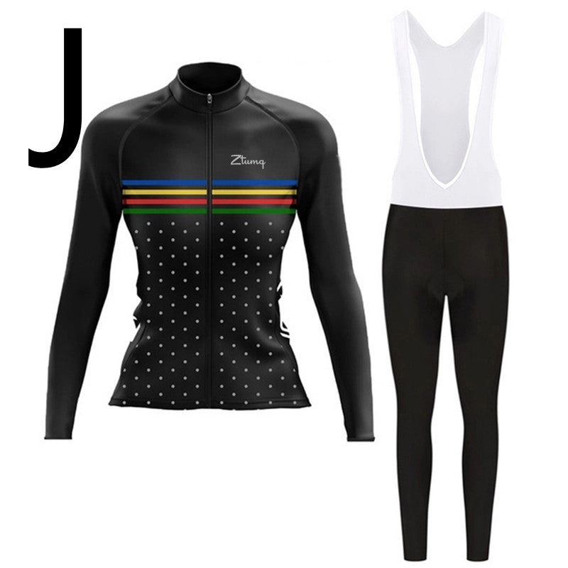 Long-sleeved Cycling Jersey And Bib, Running And Mountain Biking Sports Suit