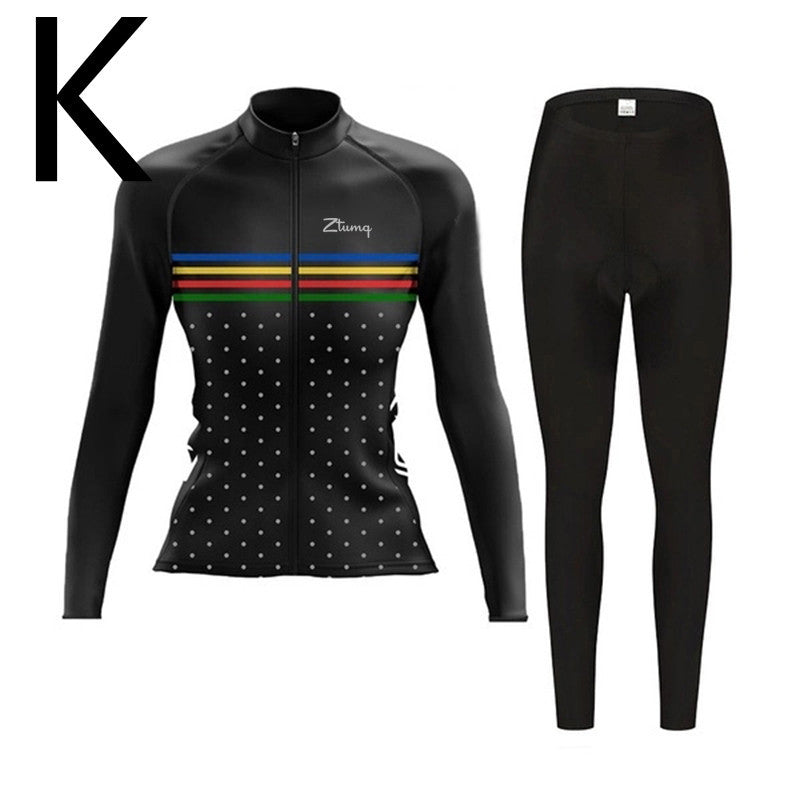 Long-sleeved Cycling Jersey And Bib, Running And Mountain Biking Sports Suit