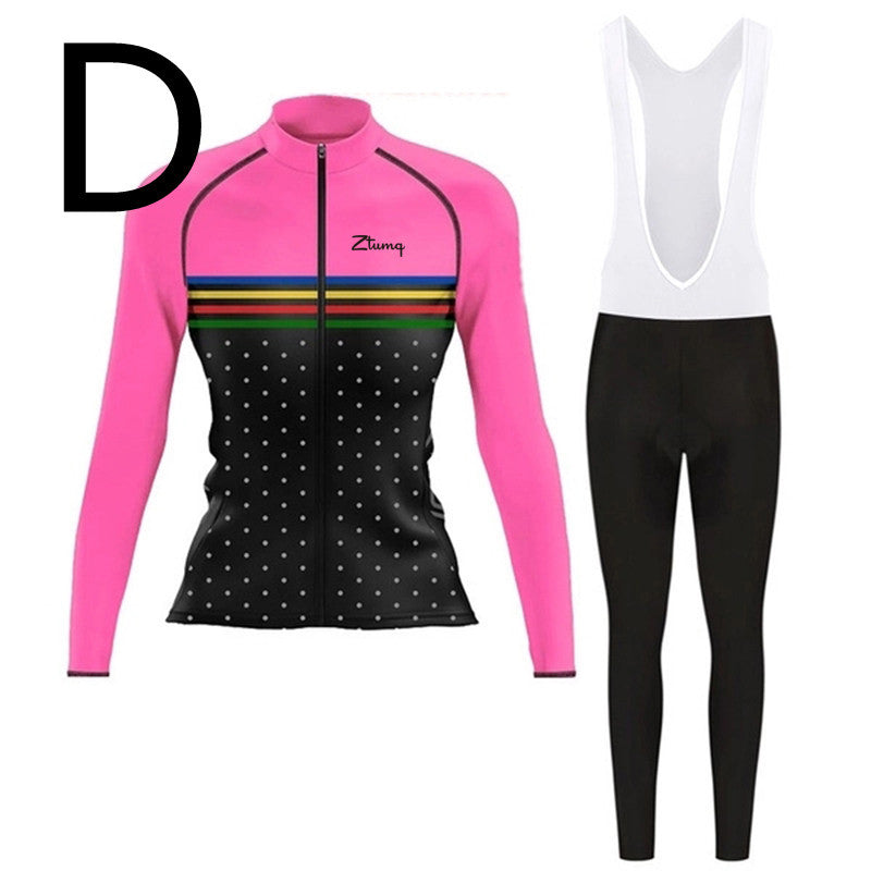 Long-sleeved Cycling Jersey And Bib, Running And Mountain Biking Sports Suit