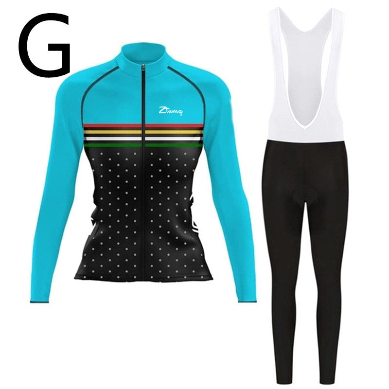 Long-sleeved Cycling Jersey And Bib, Running And Mountain Biking Sports Suit