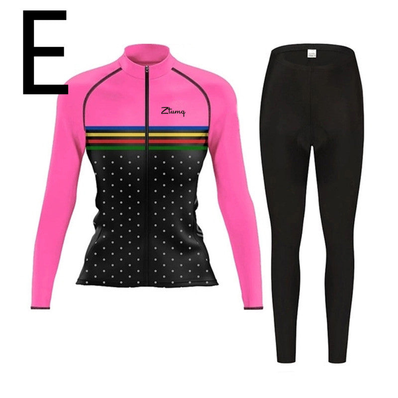 Long-sleeved Cycling Jersey And Bib, Running And Mountain Biking Sports Suit