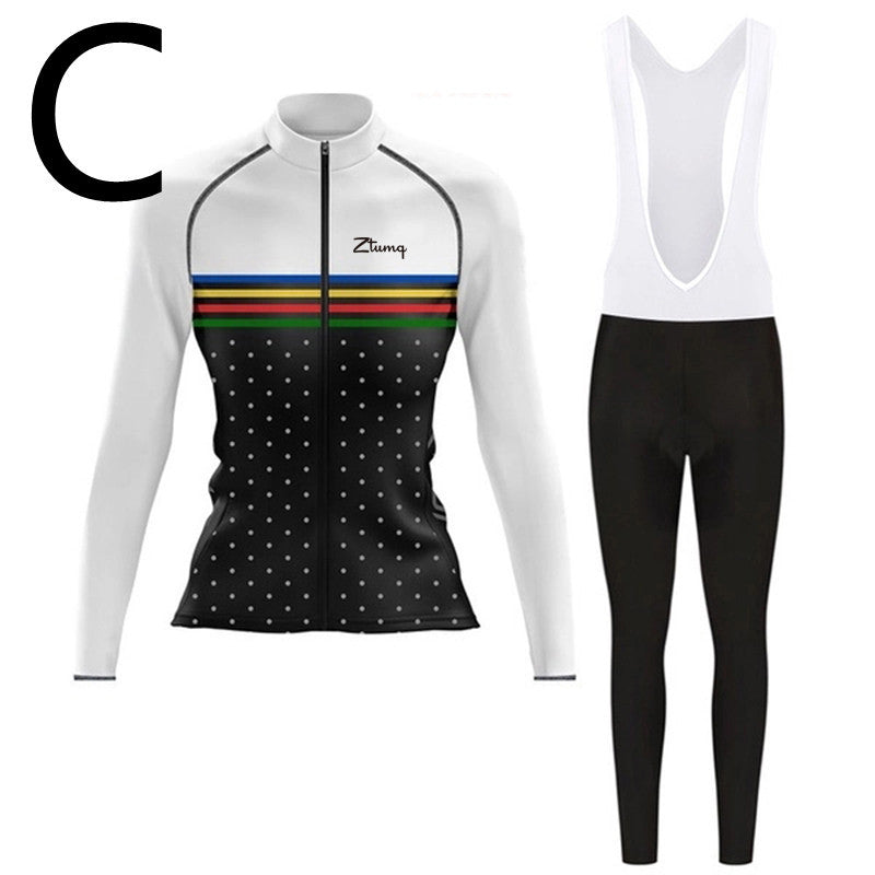 Long-sleeved Cycling Jersey And Bib, Running And Mountain Biking Sports Suit