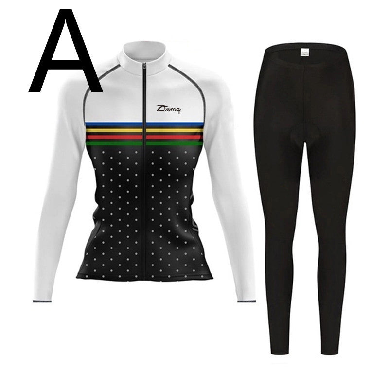 Long-sleeved Cycling Jersey And Bib, Running And Mountain Biking Sports Suit