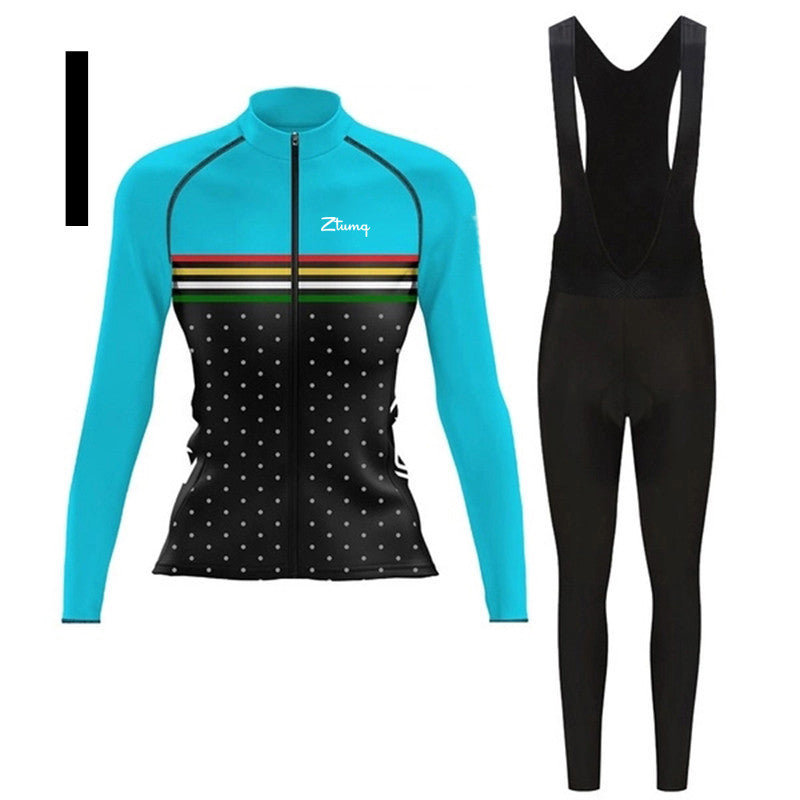 Long-sleeved Cycling Jersey And Bib, Running And Mountain Biking Sports Suit