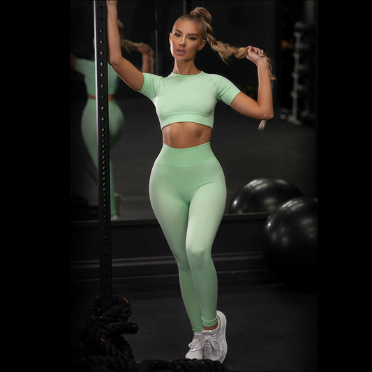 Knitted Solid Color Fitness Sports Yoga Wear